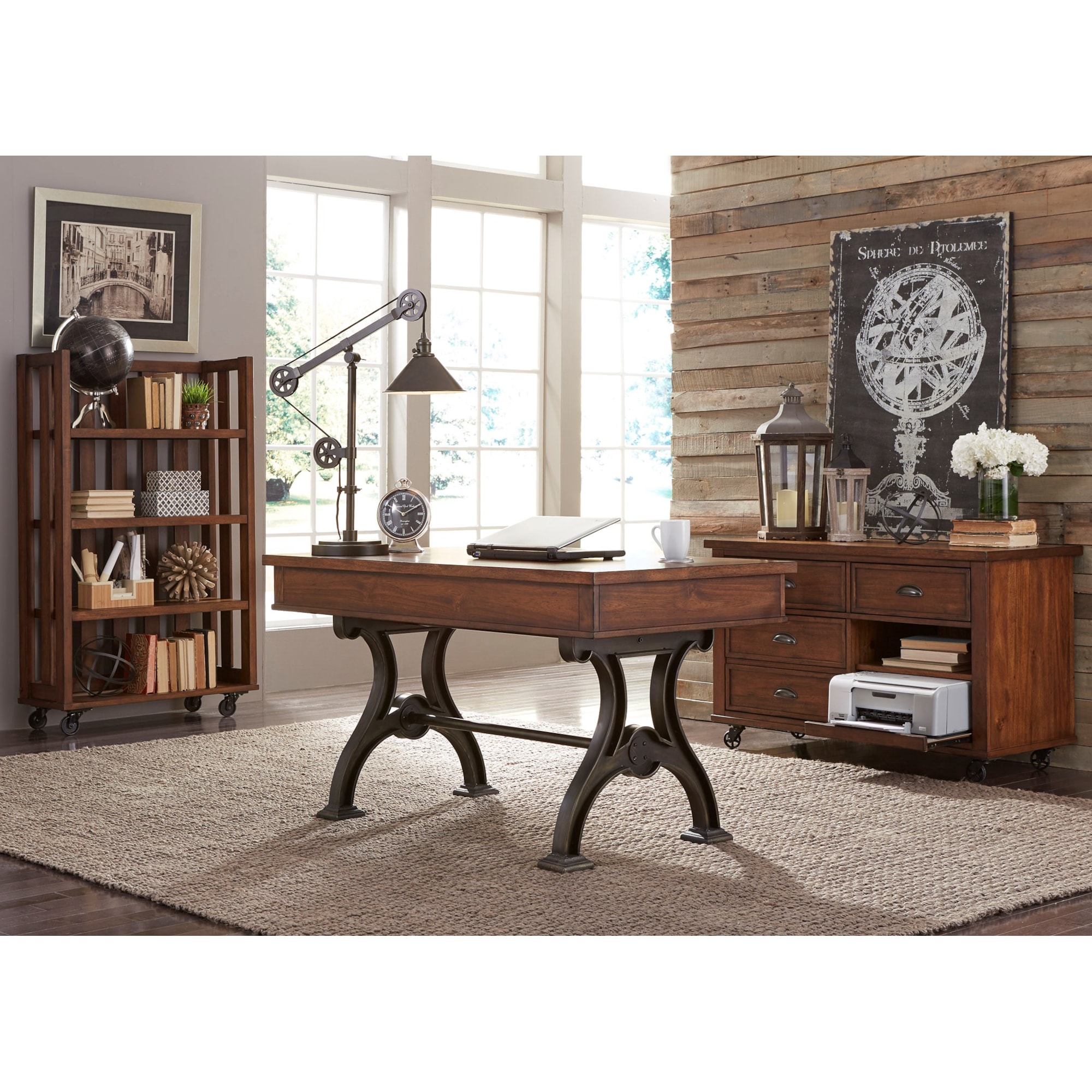 Liberty Furniture Arlington 9631054 Industrial Writing Desk with 3